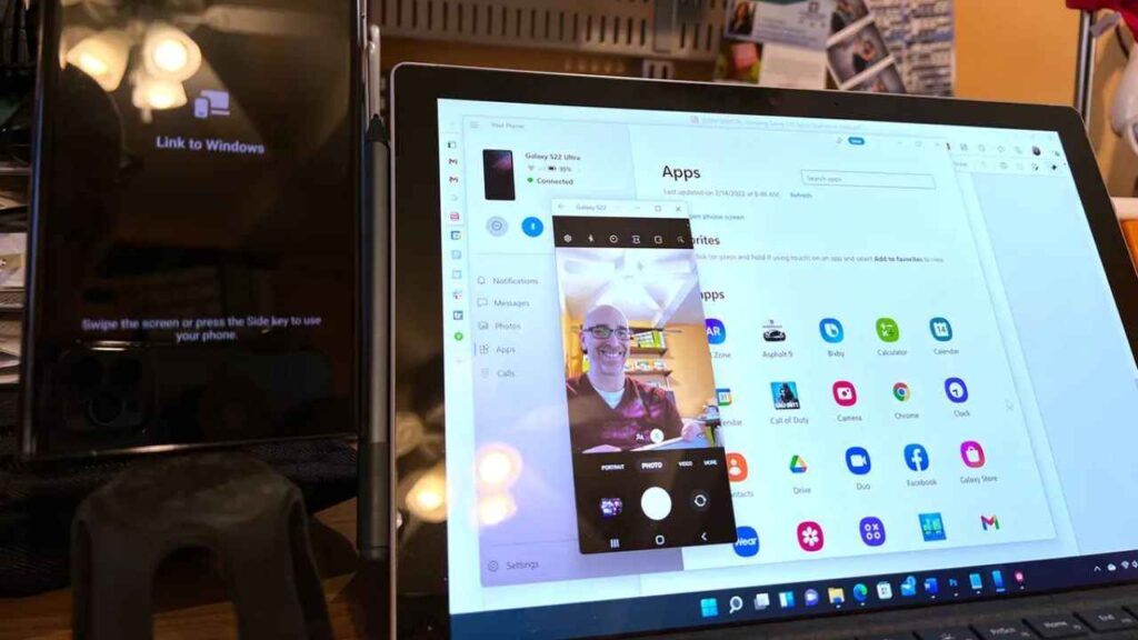 Samsung Galaxy S22 Ultra connecting phone to Windows 11